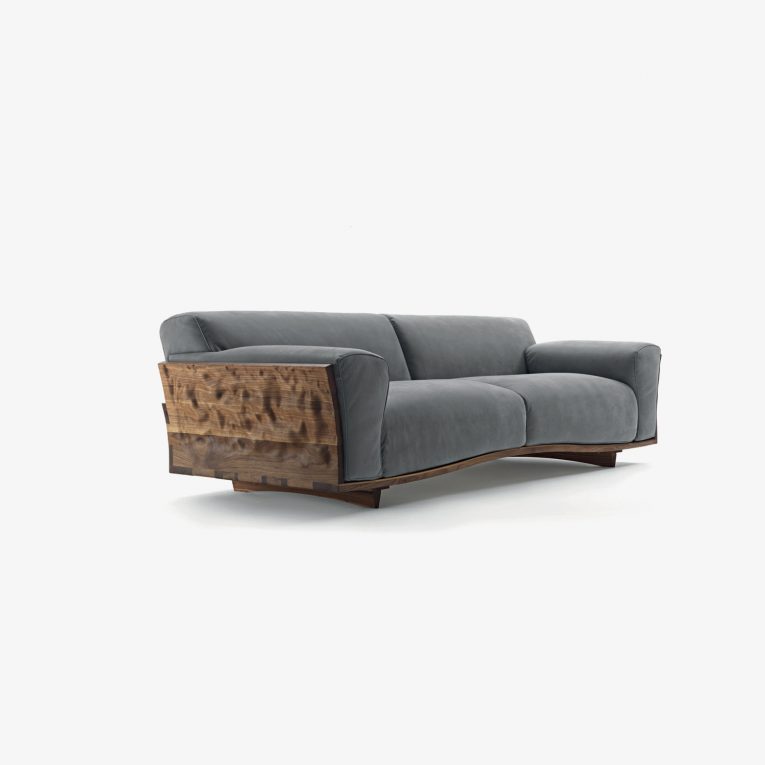Massivholz-Schalensofa NUDO | Ledersofa | Stoffsofa | Zweisitzer-Sofa | Dreisitzer-Sofa | Elegantes Sofa