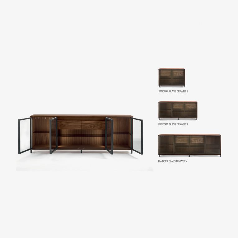 Holz-Lagereinheit PANDORA GLASS