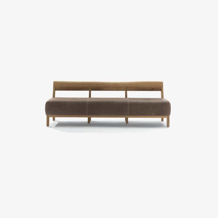 Bench with solid wood structure