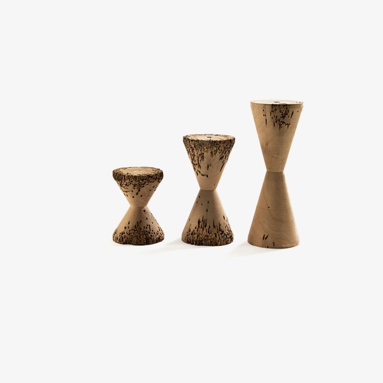 Stool in solid Briccola wood