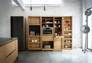 example of blockboard with storage cabinet